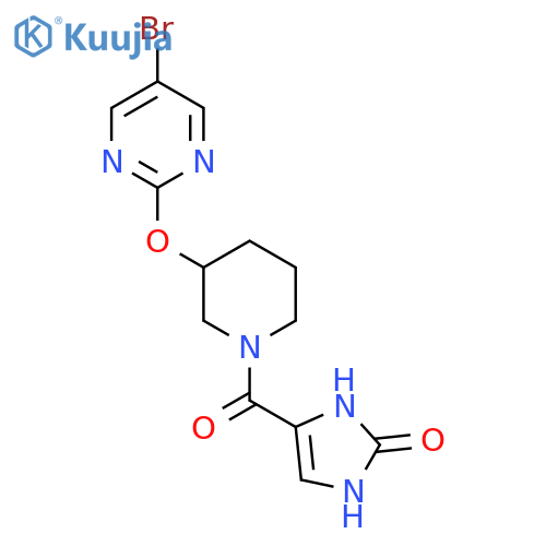 4-{3-(5-bromopyrimidin-2-yl)oxypiperidine-1-carbonyl}-2,3-dihydro-1H-imidazol-2-one structure