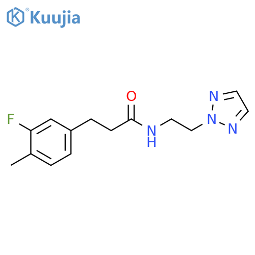 3-(3-fluoro-4-methylphenyl)-N-2-(2H-1,2,3-triazol-2-yl)ethylpropanamide structure
