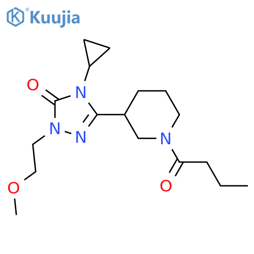 3-(1-butanoylpiperidin-3-yl)-4-cyclopropyl-1-(2-methoxyethyl)-4,5-dihydro-1H-1,2,4-triazol-5-one structure
