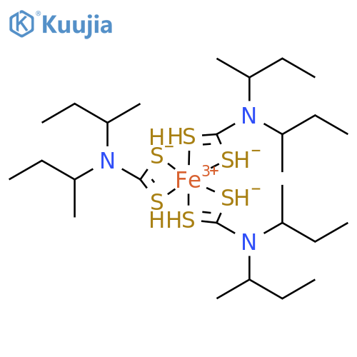 Iron, tris[bis(1-methylpropyl)carbamodithioato-S,S']-, (OC-6-11)- (9CI) structure