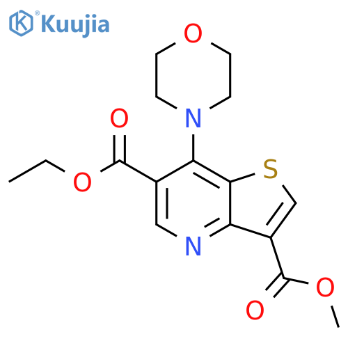 6-ethyl 3-methyl 7-morpholinothieno[3,2-b]pyridine-3,6-dicarboxylate structure