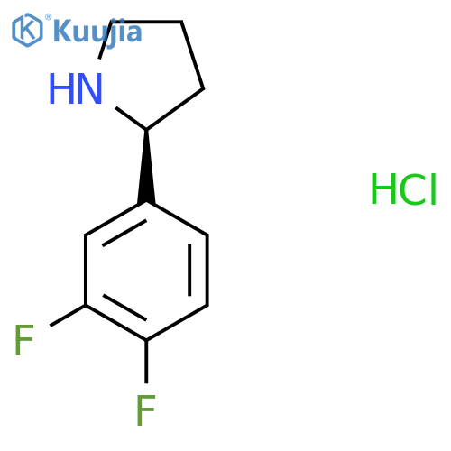 (2S)-2-(3,4-Difluorophenyl)pyrrolidine hydrochloride structure
