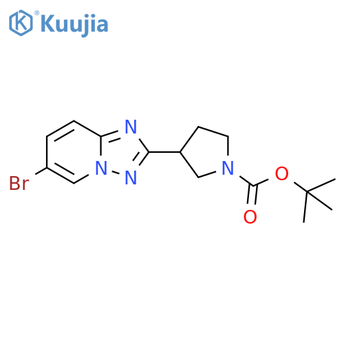 tert-butyl 3-(6-bromo-[1,2,4]triazolo[1,5-a]pyridin-2-yl)pyrrolidine-1-carboxylate structure
