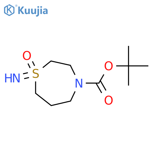 tert-butyl 1-imino-1,4-thiazepane-4-carboxylate 1-oxide structure