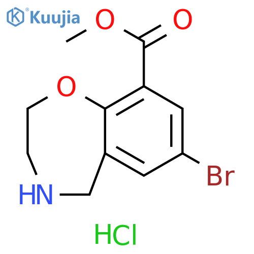 methyl 7-bromo-2,3,4,5-tetrahydro-1,4-benzoxazepine-9-carboxylate hydrochloride structure