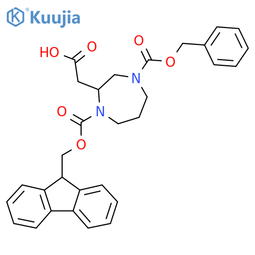 2-(1-(((9H-FLUOREN-9-YL)METHOXY)CARBONYL)-4-((BENZYLOXY)CARBONYL)-1,4-DIAZEPAN-2-YL)ACETIC ACID structure
