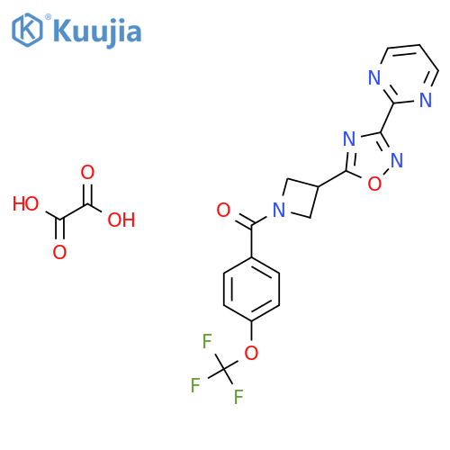 2-(5-{1-4-(trifluoromethoxy)benzoylazetidin-3-yl}-1,2,4-oxadiazol-3-yl)pyrimidine; oxalic acid structure