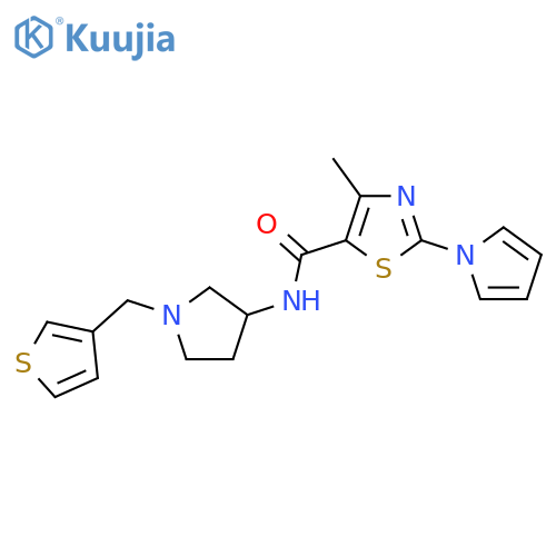 4-methyl-2-(1H-pyrrol-1-yl)-N-(1-(thiophen-3-ylmethyl)pyrrolidin-3-yl)thiazole-5-carboxamide structure