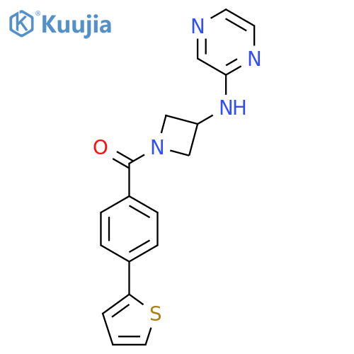 N-{1-[4-(thiophen-2-yl)benzoyl]azetidin-3-yl}pyrazin-2-amine structure