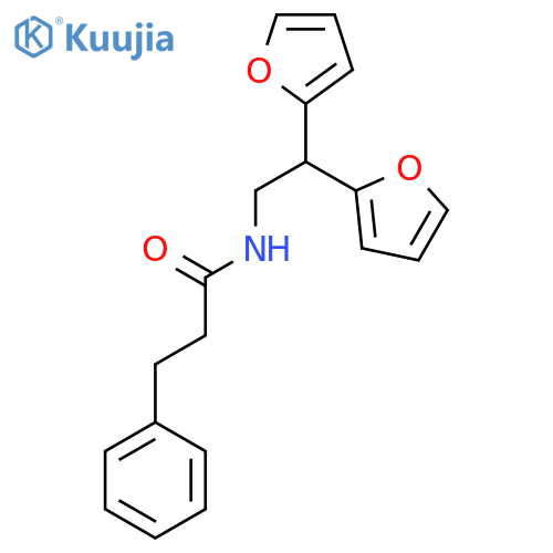 N-[2,2-bis(furan-2-yl)ethyl]-3-phenylpropanamide structure