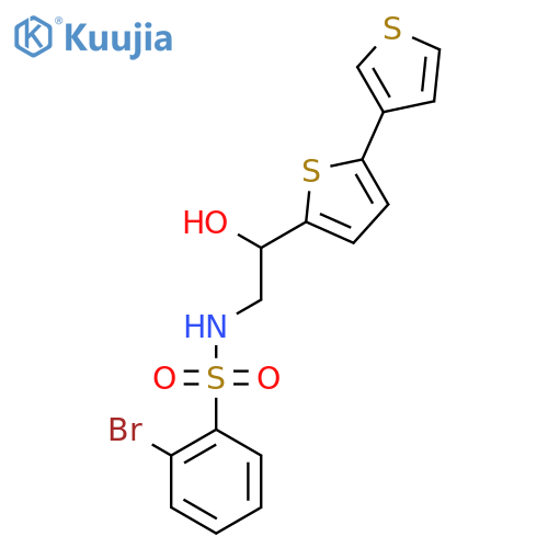 N-(2-{[2,3'-bithiophene]-5-yl}-2-hydroxyethyl)-2-bromobenzene-1-sulfonamide structure