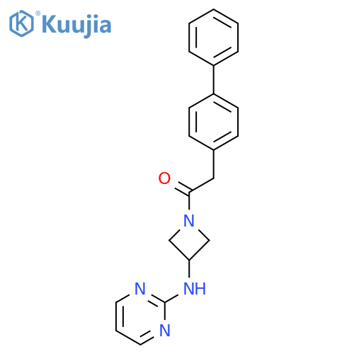 2-{1,1'-biphenyl-4-yl}-1-{3-(pyrimidin-2-yl)aminoazetidin-1-yl}ethan-1-one structure