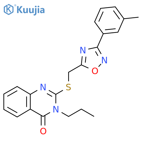 2-({[3-(3-methylphenyl)-1,2,4-oxadiazol-5-yl]methyl}sulfanyl)-3-propyl-3,4-dihydroquinazolin-4-one structure