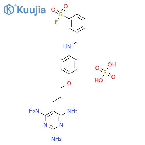 Benzenesulfonyl fluoride, 3-[[[4-[3-(2,4,6-triamino-5-pyrimidinyl)propoxy]phenyl]amino]methyl]-, sulfate (1:1) structure