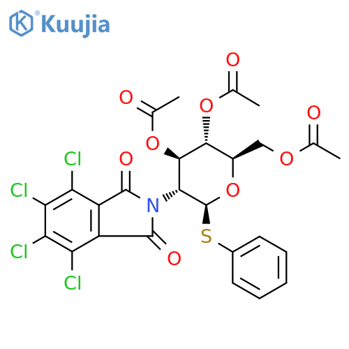 2,3,6-tri-O-Acetyl-2-tetrachlorophthalimide-1-benzenethiol-1,2-dideoxy-Beta-D-glucopyranose structure