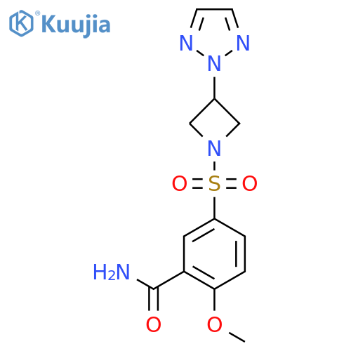 2-methoxy-5-{[3-(2H-1,2,3-triazol-2-yl)azetidin-1-yl]sulfonyl}benzamide structure