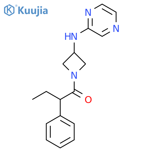 2-phenyl-1-{3-[(pyrazin-2-yl)amino]azetidin-1-yl}butan-1-one structure