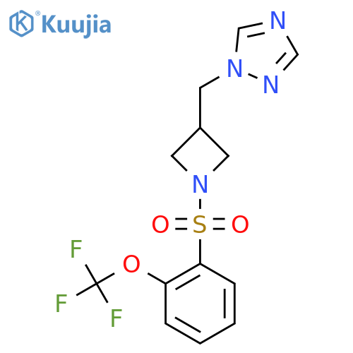 1-({1-[2-(trifluoromethoxy)benzenesulfonyl]azetidin-3-yl}methyl)-1H-1,2,4-triazole structure