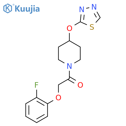 2-(2-fluorophenoxy)-1-4-(1,3,4-thiadiazol-2-yloxy)piperidin-1-ylethan-1-one structure