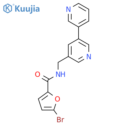 N-({[3,3'-bipyridine]-5-yl}methyl)-5-bromofuran-2-carboxamide structure