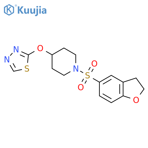 1-(2,3-dihydro-1-benzofuran-5-sulfonyl)-4-(1,3,4-thiadiazol-2-yloxy)piperidine structure