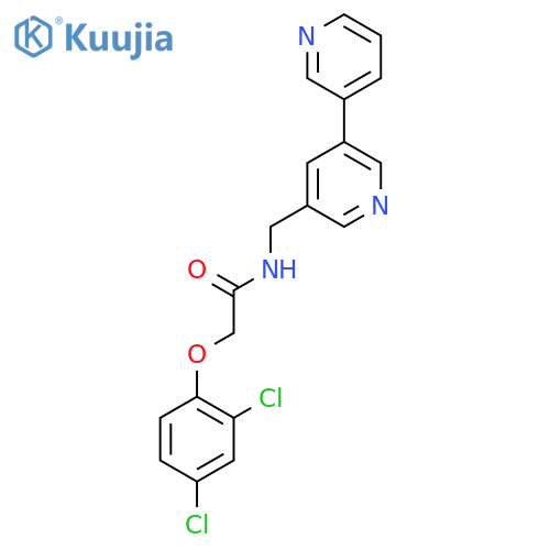 N-({[3,3'-bipyridine]-5-yl}methyl)-2-(2,4-dichlorophenoxy)acetamide structure