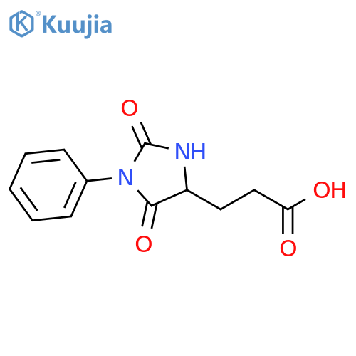3-(2,5-dioxo-1-phenylimidazolidin-4-yl)propanoic acid structure