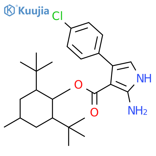 1H-Pyrrole-3-carboxylic acid, 2-amino-4-(4-chlorophenyl)-, 2,6-bis(1,1-dimethylethyl)-4-methylcyclohexyl ester structure