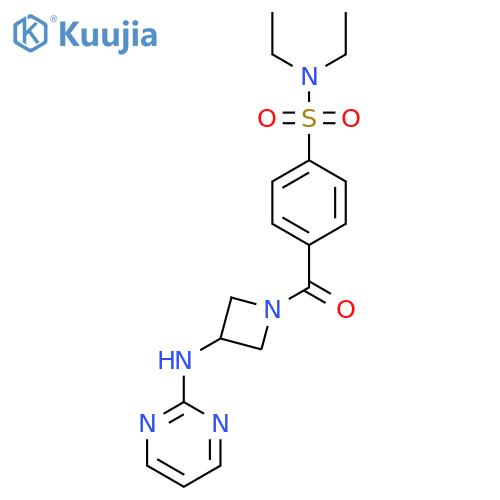 N,N-diethyl-4-{3-(pyrimidin-2-yl)aminoazetidine-1-carbonyl}benzene-1-sulfonamide structure