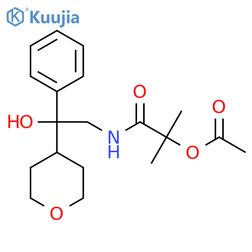 1-{2-hydroxy-2-(oxan-4-yl)-2-phenylethylcarbamoyl}-1-methylethyl acetate structure