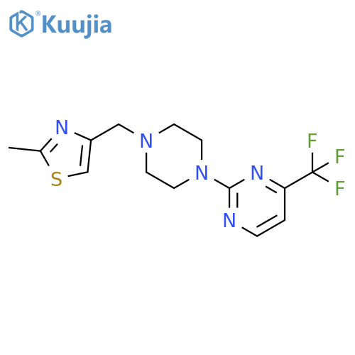 2-{4-[(2-methyl-1,3-thiazol-4-yl)methyl]piperazin-1-yl}-4-(trifluoromethyl)pyrimidine structure
