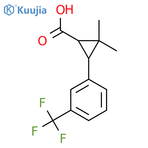 2,2-dimethyl-3-3-(trifluoromethyl)phenylcyclopropane-1-carboxylic acid structure