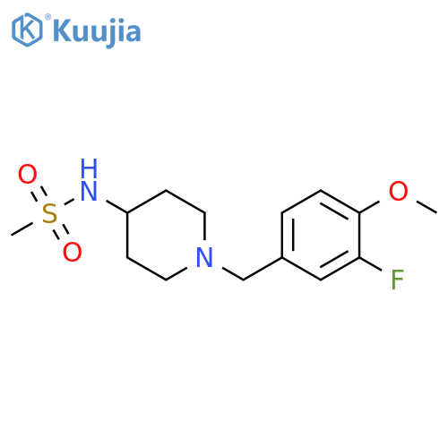 N-{1-[(3-fluoro-4-methoxyphenyl)methyl]piperidin-4-yl}methanesulfonamide structure