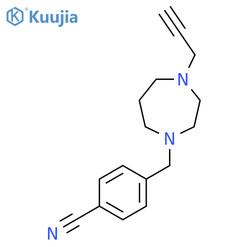 4-{4-(prop-2-yn-1-yl)-1,4-diazepan-1-ylmethyl}benzonitrile structure