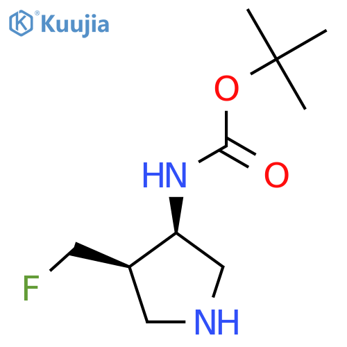 tert-butyl N-[(3R,4R)-4-(fluoromethyl)pyrrolidin-3-yl]carbamate structure