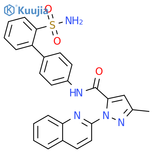 1H-Pyrazole-5-carboxamide,N-[2'-(aminosulfonyl)[1,1'-biphenyl]-4-yl]-3-methyl-1-(2-quinolinyl)- structure