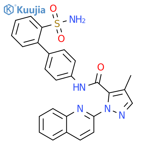 1H-Pyrazole-5-carboxamide,N-[2'-(aminosulfonyl)[1,1'-biphenyl]-4-yl]-4-methyl-1-(2-quinolinyl)- structure