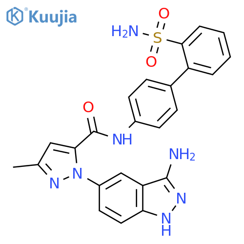 1H-Pyrazole-5-carboxamide,1-(3-amino-1H-indazol-5-yl)-N-[2'-(aminosulfonyl)[1,1'-biphenyl]-4-yl]-3-methyl- structure