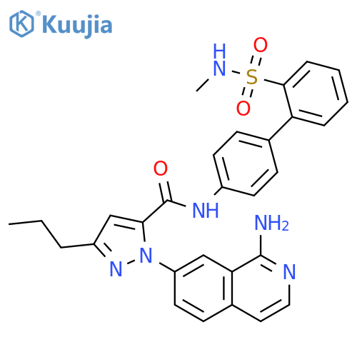 1H-Pyrazole-5-carboxamide,1-(1-amino-7-isoquinolinyl)-N-[2'-[(methylamino)sulfonyl][1,1'-biphenyl]-4-yl]-3-propyl- structure