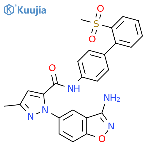 1H-Pyrazole-5-carboxamide,1-(3-amino-1,2-benzisoxazol-5-yl)-3-methyl-N-[2'-(methylsulfonyl)[1,1'-biphenyl]-4-yl]- structure