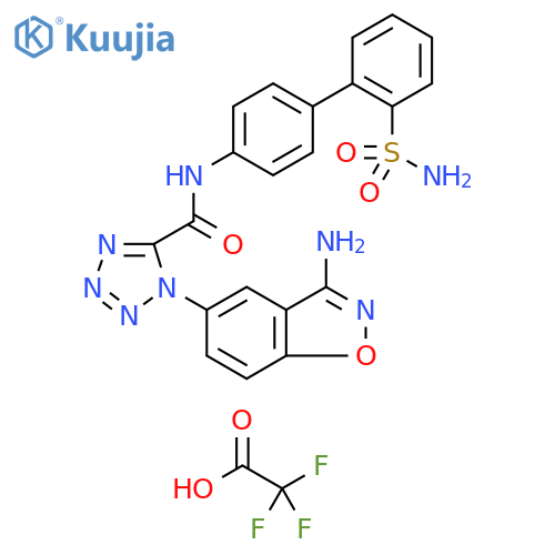 1H-Tetrazole-5-carboxamide,1-(3-amino-1,2-benzisoxazol-5-yl)-N-[2'-(aminosulfonyl)[1,1'-biphenyl]-4-yl]-, mono(trifluoroacetate) structure