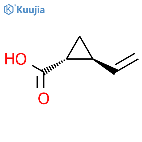 Cyclopropanecarboxylic acid, 2-ethenyl-, trans- structure