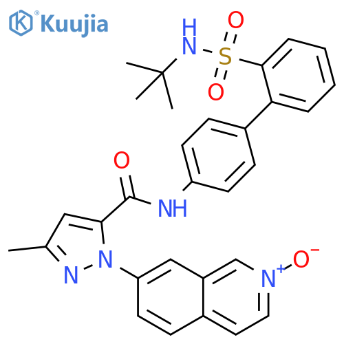 1H-Pyrazole-5-carboxamide,N-[2'-[[(1,1-dimethylethyl)amino]sulfonyl][1,1'-biphenyl]-4-yl]-3-methyl-1-(2-oxido-7-isoquinolinyl)- structure