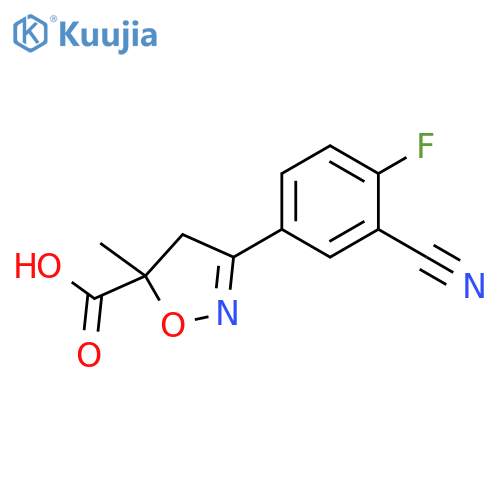 5-Isoxazolecarboxylic acid,3-(3-cyano-4-fluorophenyl)-4,5-dihydro-5-methyl- structure