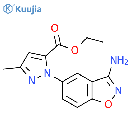 1H-Pyrazole-5-carboxylic acid,1-(3-amino-1,2-benzisoxazol-5-yl)-3-methyl-, ethyl ester structure
