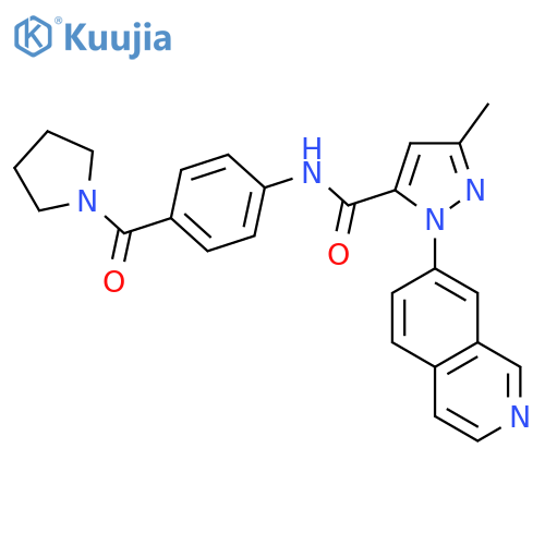 1H-Pyrazole-5-carboxamide,1-(7-isoquinolinyl)-3-methyl-N-[4-(1-pyrrolidinylcarbonyl)phenyl]- structure