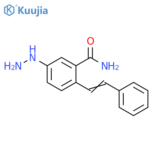 Benzamide, 5-hydrazino-2-(2-phenylethenyl)- structure