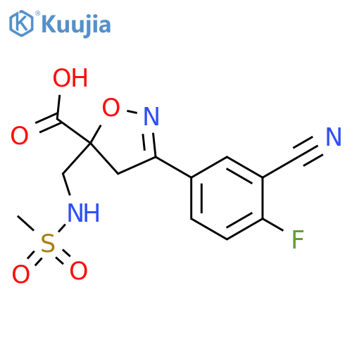 5-Isoxazolecarboxylic acid,3-(3-cyano-4-fluorophenyl)-4,5-dihydro-5-[[(methylsulfonyl)amino]methyl]- structure