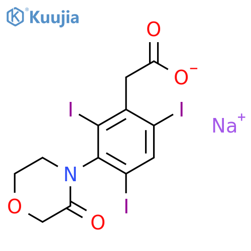 sodium [2,4,6-triiodo-3-(3-oxomorpholin-4-yl)phenyl]acetate structure