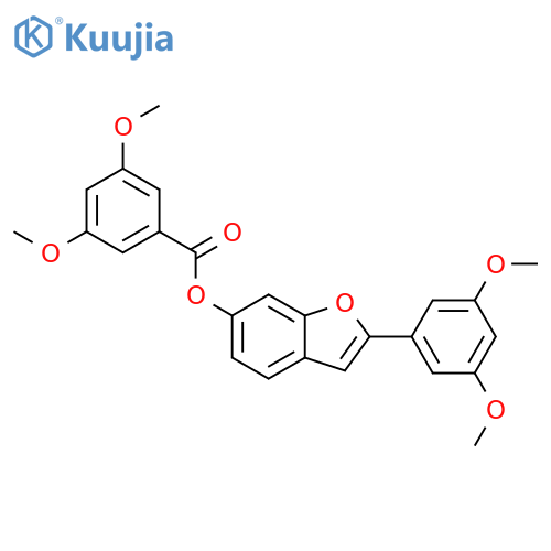 Benzoic acid, 3,5-dimethoxy-, 2-(3,5-dimethoxyphenyl)-6-benzofuranyl ester structure